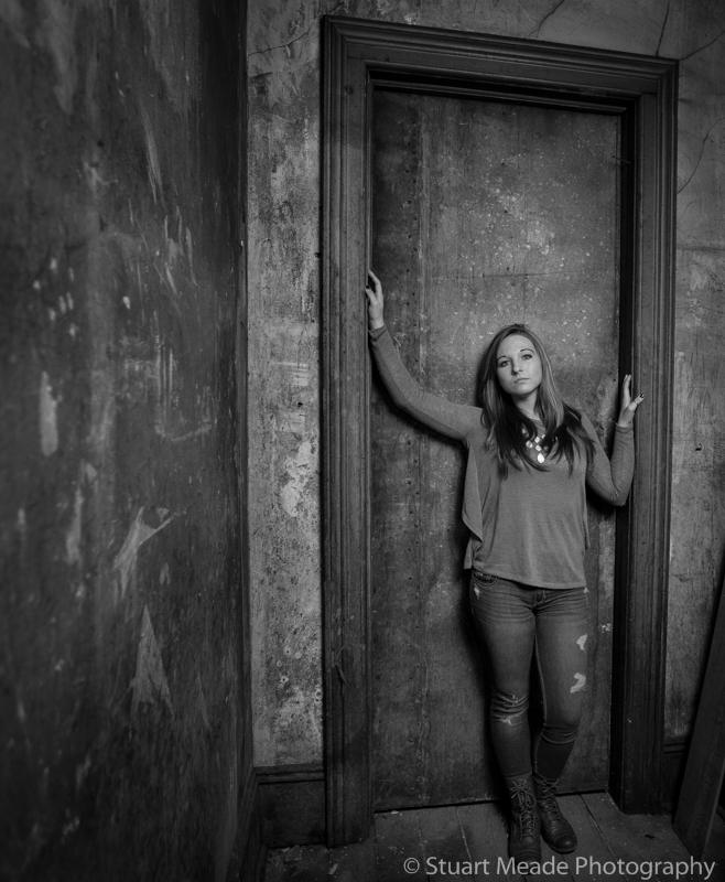 Elkhart senior photo in old building